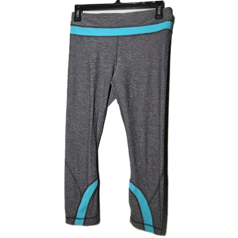 Lululemon Womens Leggings Size 6 Gray And Blue Run Inspire Crop